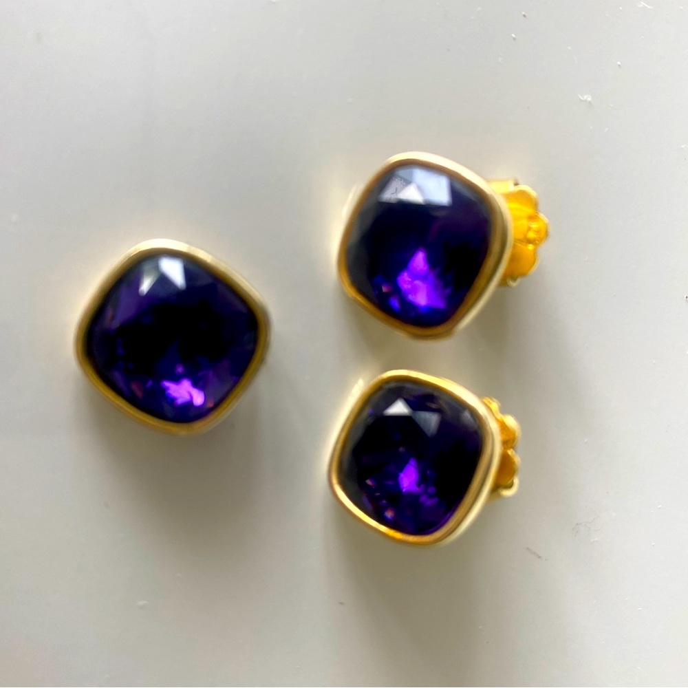 Purple Swarovski crystals three piece set.